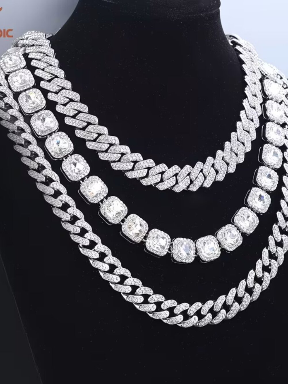 #111 3pcs/set Men's Jewelry Set Cuban Chain Necklace Set,Mens  Christmas gifts